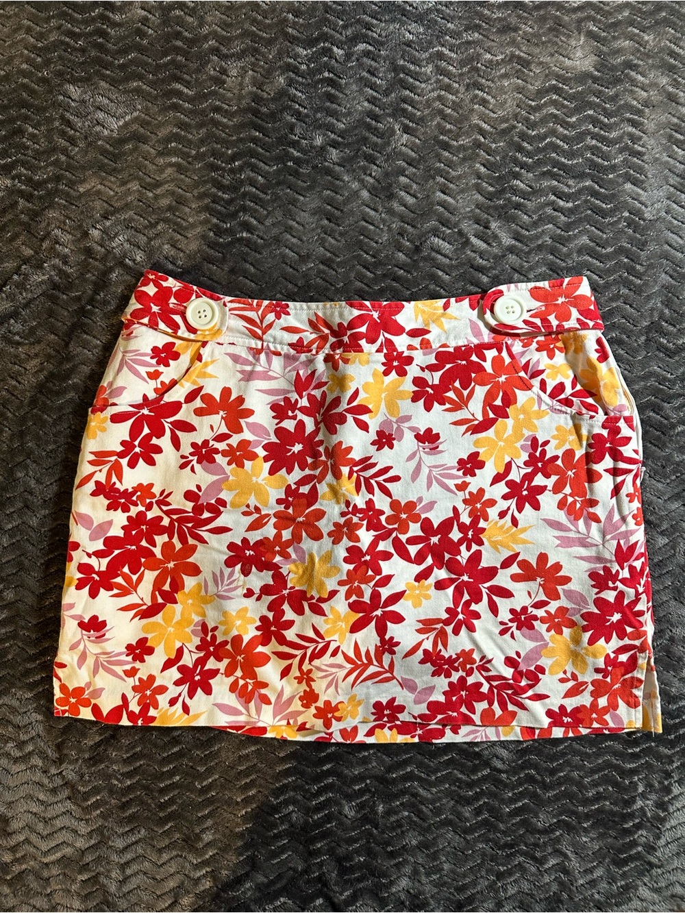 Fashion Bug Floral Mini Skirt in Red & Yellow